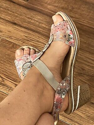 Sammler Liebhaber Annie G. Schuhe Damen grau rosa Sandalen Mittel Absatz Gr. 41  | eBay