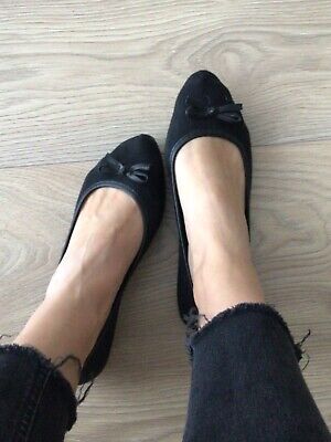 women Well worn ballerina flats black size 39  | eBay