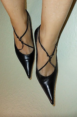 OXMOX Pumps Leder Gr.38 schwarz  mit Riemchen elegant sexy feminin Made in Italy  | eBay