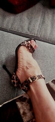 LEOPARD ? Damen Sexy Schuhe Pantoletten Pumps 40  getragene Party  | eBay