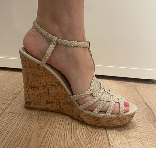 Wedges Sandalen Pumps beige 39 lackoptik   | eBay