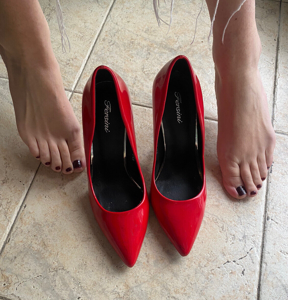 38 decollete Pointy Pumps plateau Red Patent Shiny vernice sexy High heels Lack | eBay