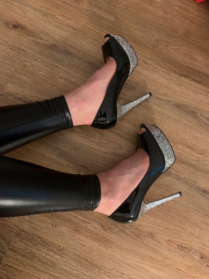 Stripper High Heels Lack Glitzer