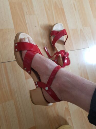 Esprit Gr. 39 Pantolette Clogs Sandalen Damen Schuhe rot  | eBay