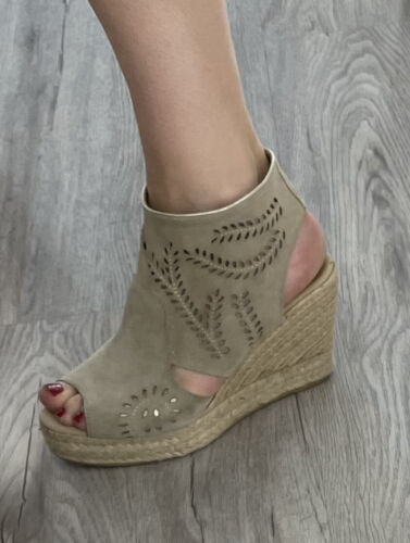 Kanna Wedges Keilabsatz Sandalette Espadrilles Sandalen Leder Gr. 39 Plateau  | eBay