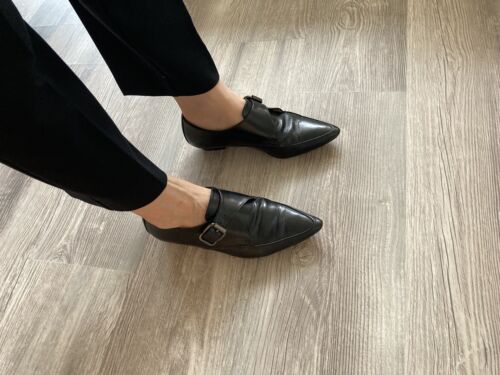 Schwarze Echtleder Loafers Flats 37 gern getragen Sammler  | eBay