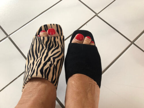 2 Sandalen,Sandaletten,Schuhe, Kiomi und Topshop,schwarz & Zebradesign,Gr. 39,  | eBay