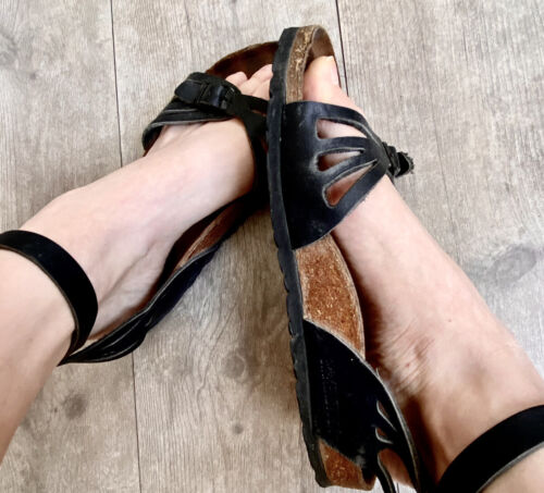 BIRKENSTOCK Bali schöne Sammler Leder schwarze Sandalen Sandaletten Größe 41  | eBay