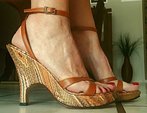 Damen Plateau Keilabsatz Sandalen Schnalle Synthetik Gr.37 Nur einmal getragen.   | eBay