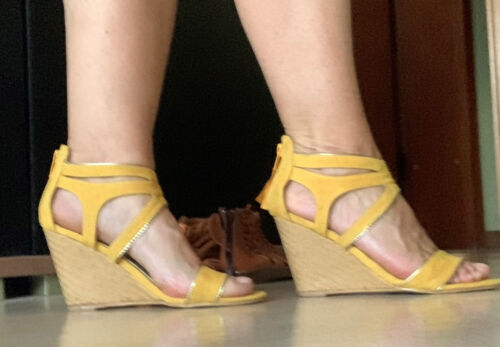 Damen Sandalen von Hailys Gr.36 , Gelb ., Keilabsatz , getragen  | eBay