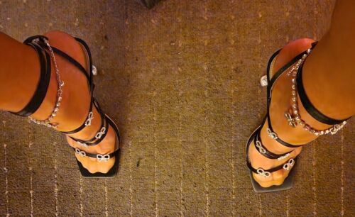 High Heels, Pumps Gr.42,5, schwarz mit Riemen, neuwertig  | eBay