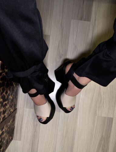 Schuhe MARNI Iconic Sandalen Wedge Platform Absatz Plateau Gr. 38 creme-schwarz  | eBay