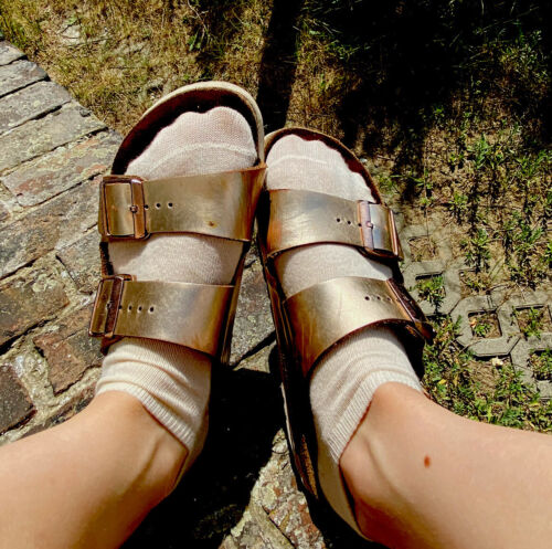 🔥BIRKENSTOCK Sandalen Gr.38 Sammler Rosegold Leder Metallic metallisch glänzend  | eBay