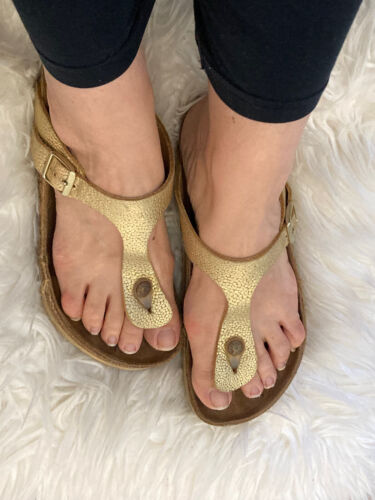 Limited! Birkenstock Gizeh Alt Gold Leder Gr. 40 Sammler Liebhaber oft getragen  | eBay