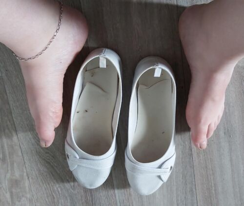 absolut fertig getragen Ballerina Schuhe Gr. 41 weiß  | eBay