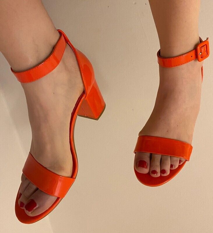 Sexy getragene High Heel Sandaletten knalliges Orange! Sexy Gr.: 38,5 | eBay