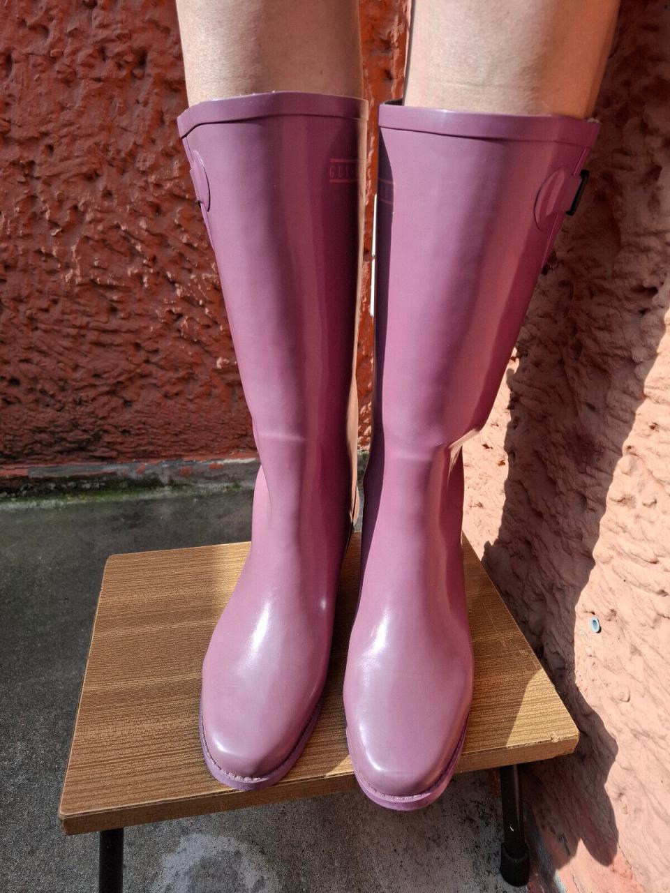 Gummistiefel GUY BIANCHET, 38, lila, gebraucht, defekt, Damen, selten | eBay